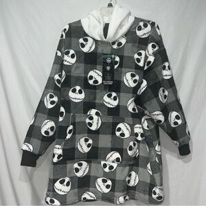 Disney Black & White Jack Skellington Snuggie Hoodie Nightmare Before Christmas